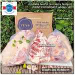 Beef BRISKET PE (Point End) frozen for smoke soup tongseng rawon semur Australia TEYS portioned 1/4 cut +/- 1.5kg (price/kg)